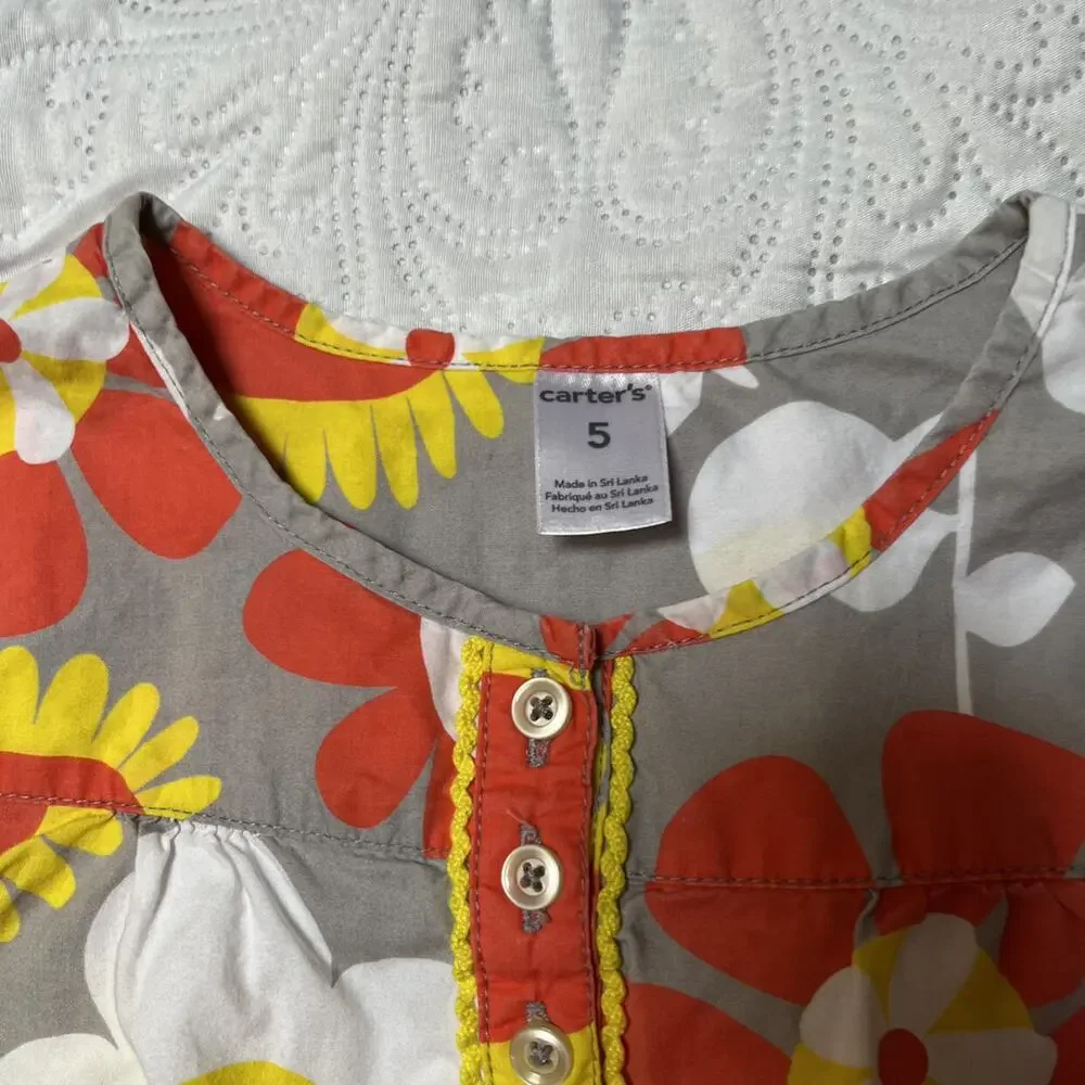 Carter's Retro Floral Tunic Dress Size 5